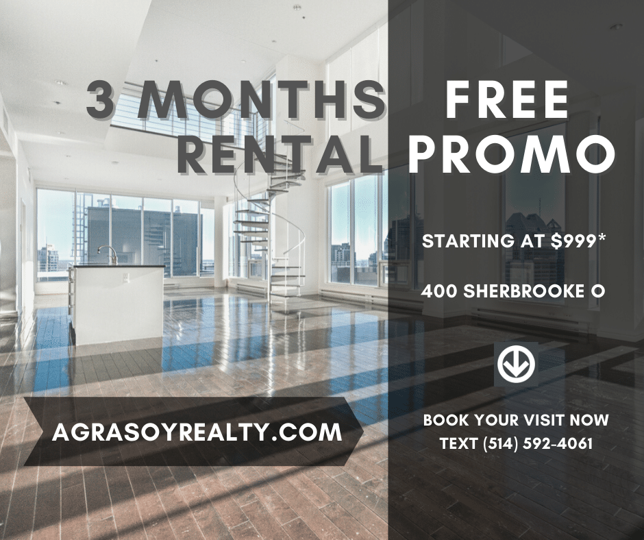 400 Sherbrooke Ouest Montreal Rental Condo AGRASOY REALTY