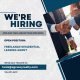A vibrant graphic announcing a job opportunity for Freelance Leasing Agents. The text highlights benefits such as unlimited earning potential, flexible scheduling, diverse properties, and a supportive community. Eye-catching emojis enhance the message, creating an inviting call to action for potential applicants in the real estate field.